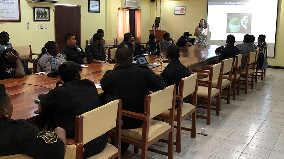 The Institute and Belize Police Department Conduct Trainings to Identify Potential Victims of Trafficking
