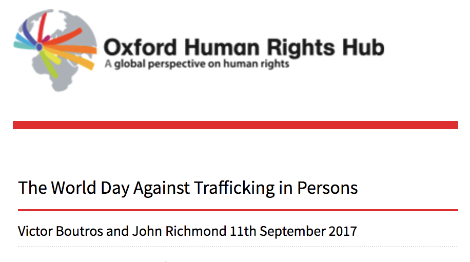 Oxford Human Rights Hub Blog: The World Day Against Trafficking in Persons