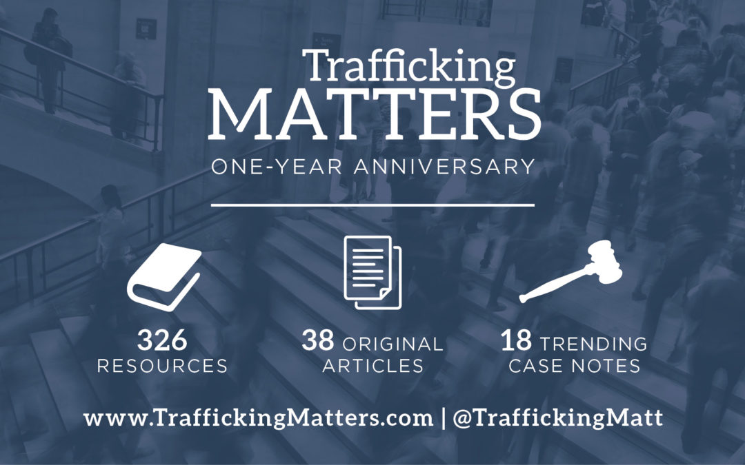 TraffickingMatters.com Celebrates One-Year Anniversary